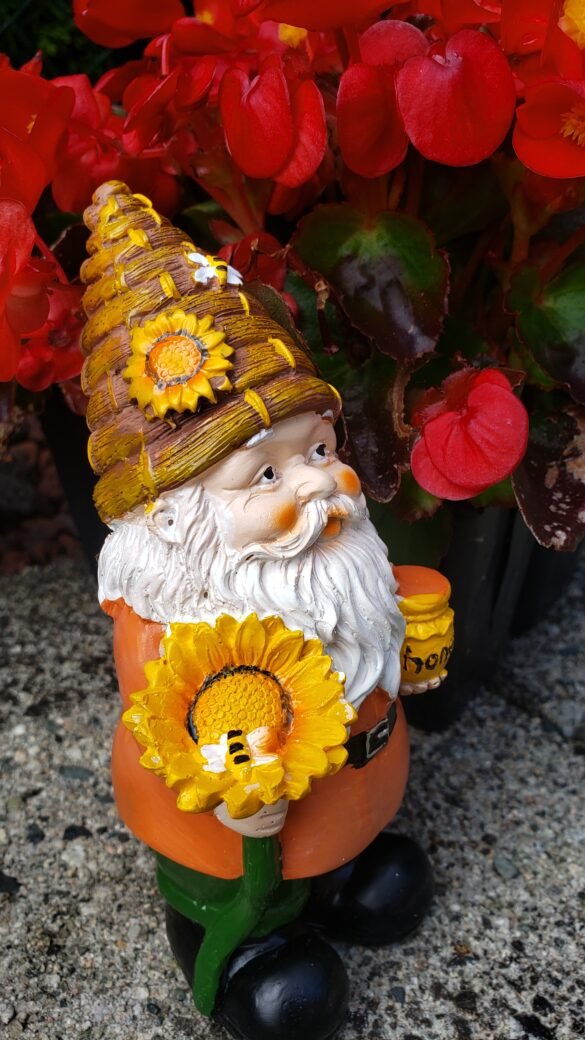 Sunflower Gnome with Honey Jar