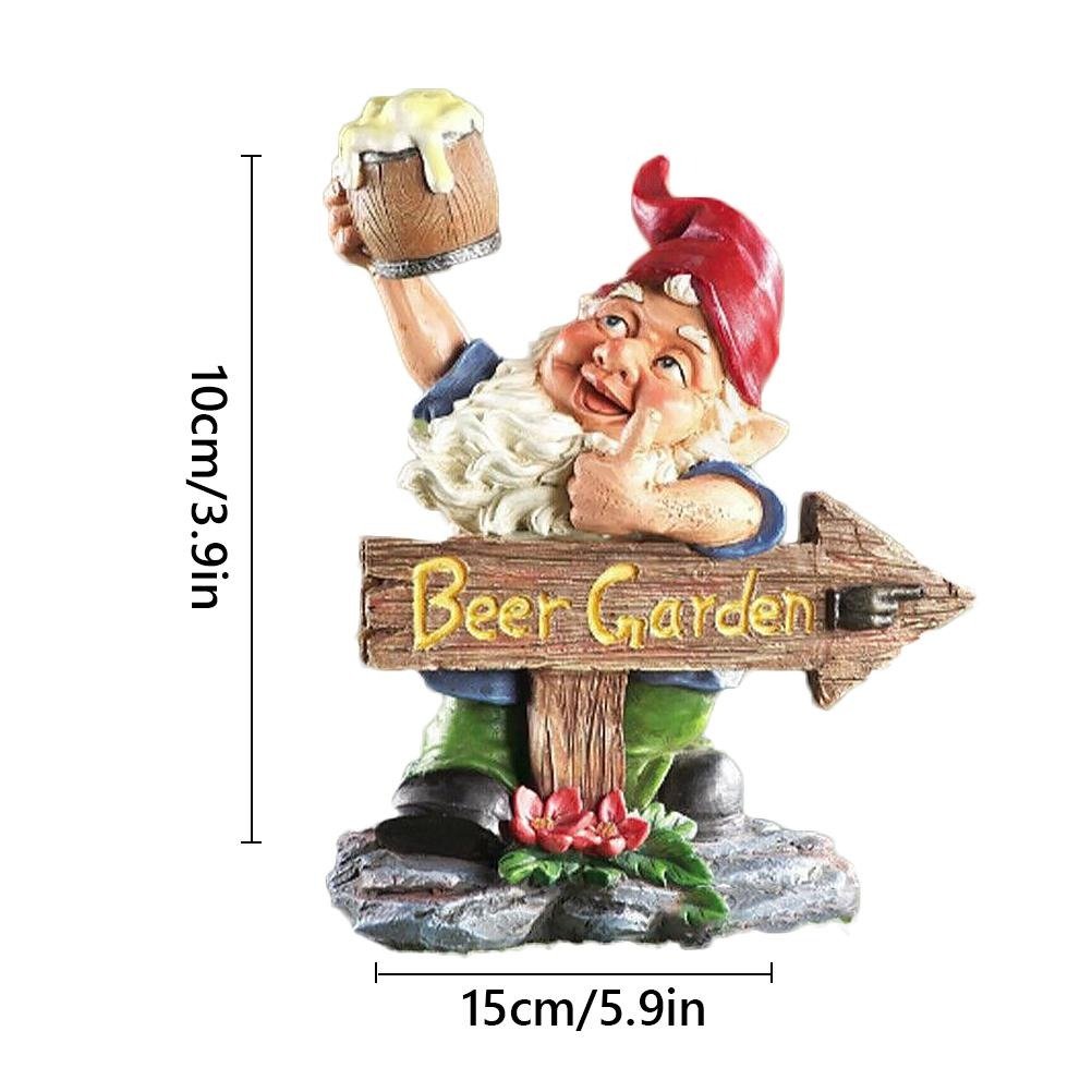 thumbnail image 2 of IWOWHERO 1Pc Creative Drunk Gnome Resin Garden Ornament Funny Outdoor Decor For Unique Garden Statue 2 of 13