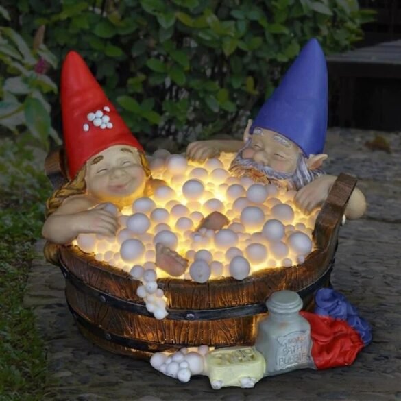 time bubble bath gnomes statue