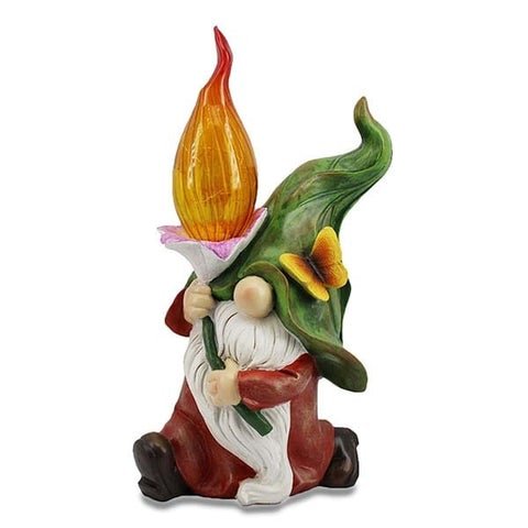 Gnome with Flame light | Fire Wizard Gnome - The Gnome Shop