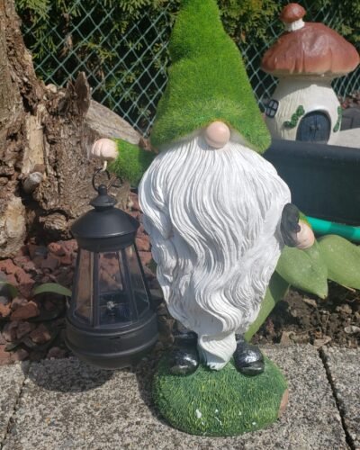 Green Hat Gnome with Lantern Gnome with Lantern