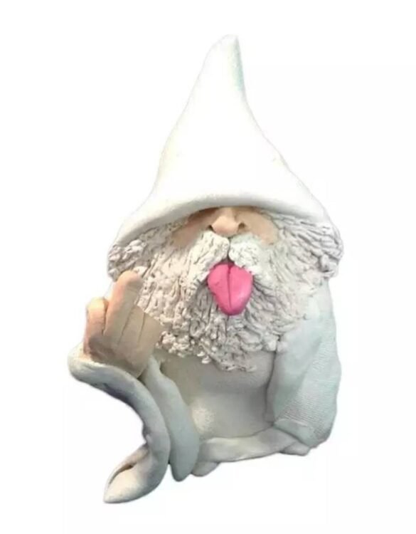 White Mocking Garden Gnome