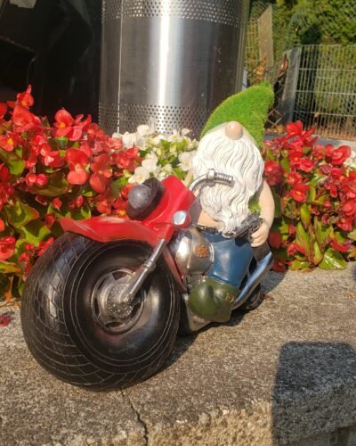 Large biker gnome with green hat
