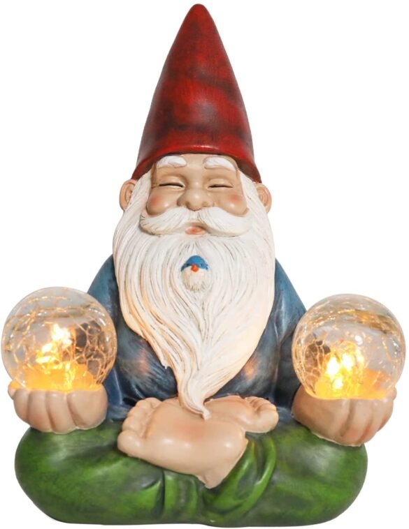 Gnome holding Glowing Globes