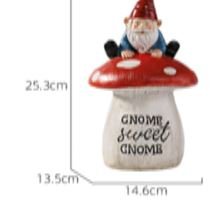 Gnome seated on Top of Mushroom