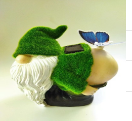 Green Gnome with Bird on Butt