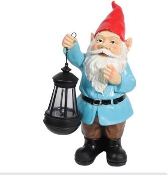 Large Gnome Holding Lantern